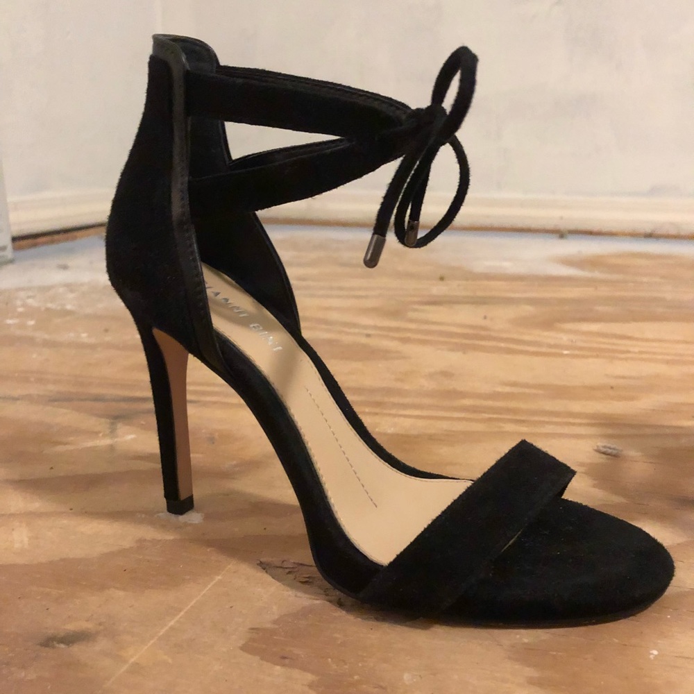 gianni bini black suede heels
